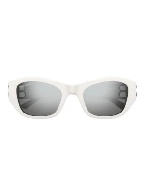 Zdjęcie produktu Damskie Okulary Przeciwsłoneczne Cateye z Białą Ramką Acetatową Balenciaga