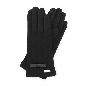 Zdjęcie produktu Damskie rękawiczki z małą kokardką czarne Wittchen