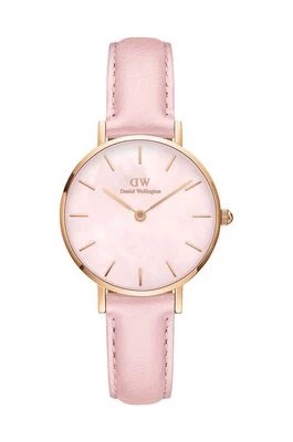 Zdjęcie produktu Daniel Wellington zegarek Petite 28 Pink leather damski kolor różowy