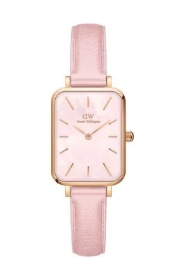 Zdjęcie produktu Daniel Wellington zegarek Quadro Pink leather damski kolor różowy