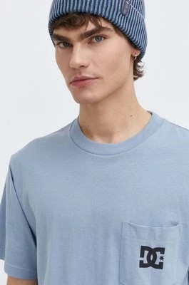Zdjęcie produktu DC t-shirt bawełniany męski kolor niebieski z nadrukiem ADYZT05377