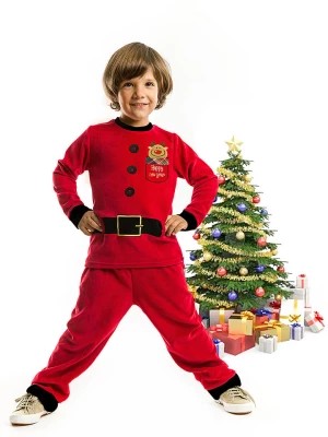 Zdjęcie produktu Denokids 2-częściowy zestaw "Santa Boy" w kolorze czerwonym rozmiar: 98