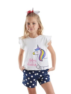 Zdjęcie produktu Denokids 2-częściowy zestaw "Shinny Unicorn" w kolorze biało-granatowym rozmiar: 110