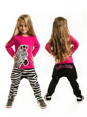 Zdjęcie produktu Denokids 2-częściowy zestaw "Zebra Fashion" w kolorze czarno-różowym rozmiar: 104
