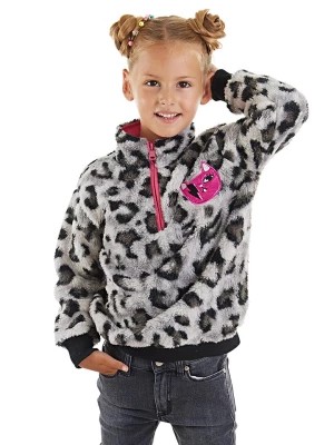 Zdjęcie produktu Denokids Bluza "Leopard" w kolorze szarym rozmiar: 128