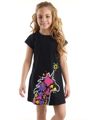 Zdjęcie produktu Denokids Sukienka "Unicorn Splash" w kolorze czarnym rozmiar: 140