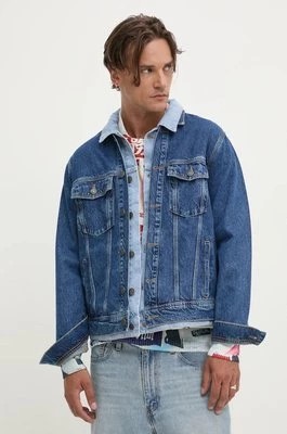 Zdjęcie produktu Desigual kurtka jeansowa ILLINOIS męska kolor granatowy przejściowa oversize 24WMED05