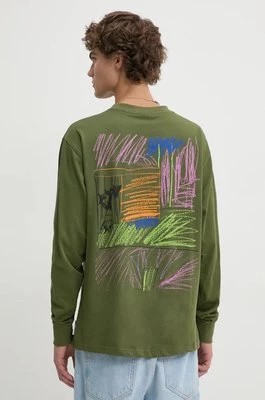 Zdjęcie produktu Desigual longsleeve bawełniany LIAM kolor zielony z nadrukiem 24WMTK23