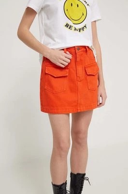 Zdjęcie produktu Desigual spódnica jeansowa LECCE kolor pomarańczowy mini ołówkowa 24SWFD05