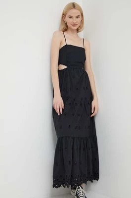 Zdjęcie produktu Desigual sukienka bawełniana MALVER kolor czarny maxi rozkloszowana 24SWVW12
