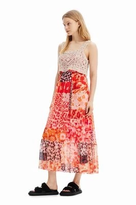 Zdjęcie produktu Desigual sukienka i top kolor pomarańczowy maxi rozkloszowana