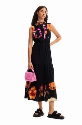Zdjęcie produktu Desigual sukienka x M.Christian Lacroix kolor czarny maxi rozkloszowana