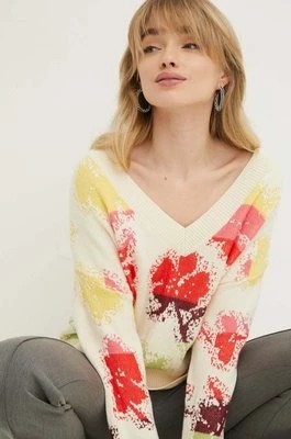 Zdjęcie produktu Desigual sweter JOIN damski kolor beżowy lekki 24SWJF37