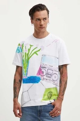 Zdjęcie produktu Desigual t-shirt bawełniany ARLO męski kolor biały wzorzysty 24WMTK07