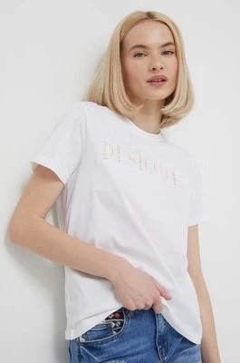 Zdjęcie produktu Desigual t-shirt bawełniany DUBLIN damski kolor biały 24SWTK58