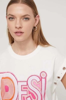 Zdjęcie produktu Desigual t-shirt bawełniany BERLIN damski kolor biały 24SWTK55