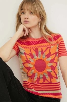 Zdjęcie produktu Desigual t-shirt SUN BLUE damski kolor pomarańczowy 24SWTK74