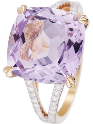 Zdjęcie produktu DIAMOND & CO Złoty pierścionek "Pink Fiction" z diamentami rozmiar: 58