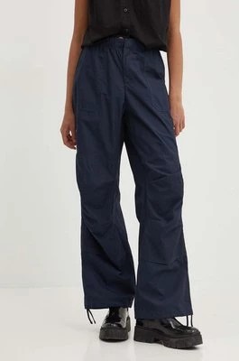 Zdjęcie produktu Dickies spodnie bawełniane FISHERSVILLE PANT W kolor granatowy szerokie high waist DK0A4YV4