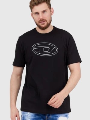 Zdjęcie produktu DIESEL Czarny t-shirt męski z wytłaczanym logo