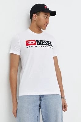 Zdjęcie produktu Diesel t-shirt bawełniany T-DIEGOR-DIV męski kolor biały z aplikacją