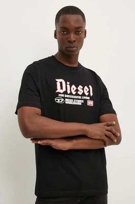 Zdjęcie produktu Diesel t-shirt bawełniany T-ADJUST-K1 męski kolor czarny z aplikacją A14789.0GRAI