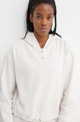 Zdjęcie produktu Dkny bluza damska kolor beżowy z kapturem z aplikacją