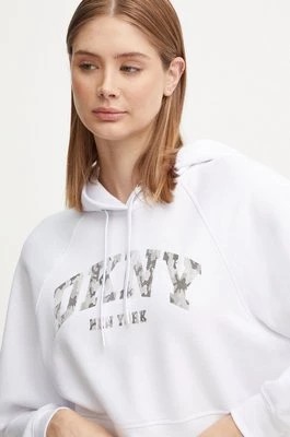 Zdjęcie produktu Dkny bluza damska kolor biały z kapturem z nadrukiem DP4T9938