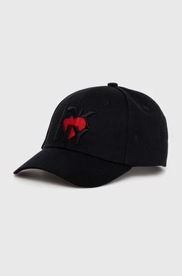 Zdjęcie produktu Dkny czapka z daszkiem bawełniana HEART OF NY kolor czarny z aplikacją D2B4B147