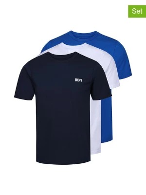 Zdjęcie produktu DKNY Koszulki (3 szt.) w kolorze granatowo-biało-niebieskim rozmiar: M