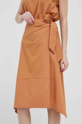 Zdjęcie produktu Dkny spódnica kolor brązowy midi rozkloszowana