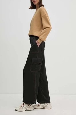 Zdjęcie produktu Dkny spodnie damskie kolor czarny proste high waist P4EKTX51