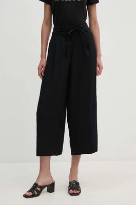 Zdjęcie produktu Dkny spodnie damskie kolor czarny szerokie high waist P4EKTX63