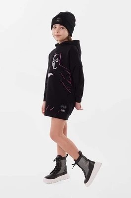 Zdjęcie produktu Dkny sukienka bawełniana dziecięca x DC Comics kolor czarny mini prosta