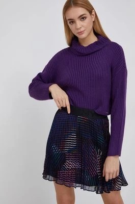 Zdjęcie produktu Dkny Sweter P14SAU07 damski kolor fioletowy z golfem