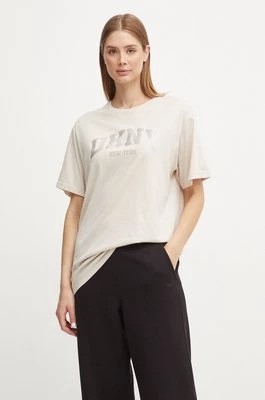 Zdjęcie produktu Dkny t-shirt bawełniany damski kolor beżowy DP4T9812