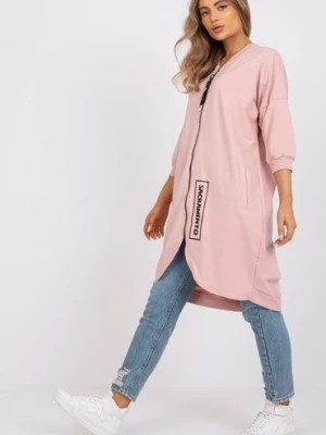 Zdjęcie produktu Długa rozpinana  bluza damska  -  różowa RELEVANCE