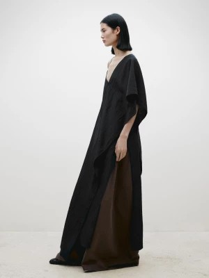 Zdjęcie produktu Długa Sukienka O Asymetrycznym Kroju – Limited Edition - Czarny - - Massimo Dutti - Kobieta