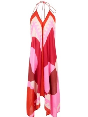 Zdjęcie produktu Długa Sukienka z Graficznym Printem na Plecach Mare Di Latte