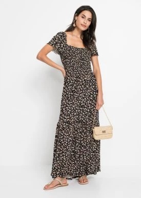 Zdjęcie produktu Długa sukienka ze zrównoważonej wiskozy, krótsza długość bonprix