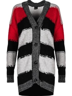 Zdjęcie produktu Długi Sweter z Dekoltem w kształcie litery V i Przetartymi Brzegami Pinko