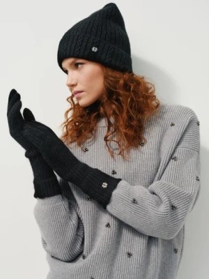 Zdjęcie produktu Długie czarne rękawiczki damskie OCHNIK