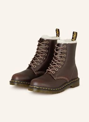 Zdjęcie produktu Dr. Martens Botki Sznurowane 1460 Ze Sztucznym Futrem braun