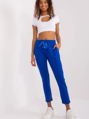 Zdjęcie produktu Dresowe spodnie basic z kieszeniami kobaltowy
