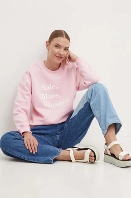 Zdjęcie produktu Drivemebikini bluza Sole Mare Vacanze damska kolor różowy z nadrukiem