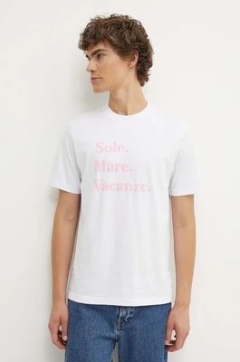 Zdjęcie produktu Drivemebikini t-shirt bawełniany Sole Mare Vacanze kolor biały z nadrukiem
