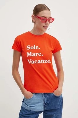 Zdjęcie produktu Drivemebikini t-shirt Sole Mare Vacanze damski kolor pomarańczowy