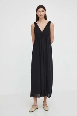 Zdjęcie produktu Drykorn sukienka MAURIA kolor czarny maxi rozkloszowana 124128 60605