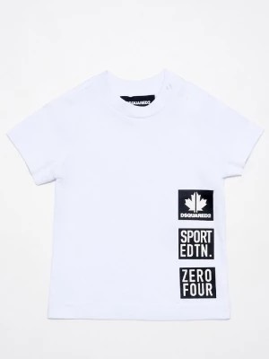 Zdjęcie produktu Dsquared2 Kids Biały bawełniany t-shirt z nadrukami 0-3 lat rozmiar