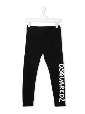 Zdjęcie produktu Dsquared2 Kids Czarne legginsy z nadrukiem i logo 4-16 lat rozmiar